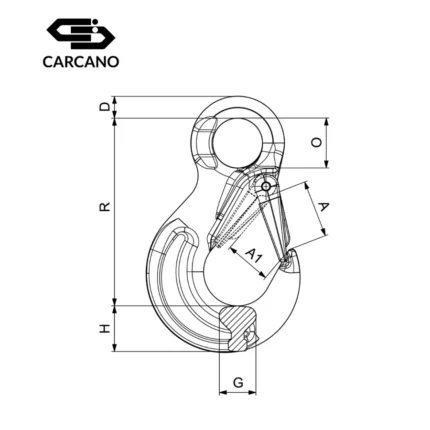 Γάντζος Μάτι με Ασφάλεια - G100 - Cartec