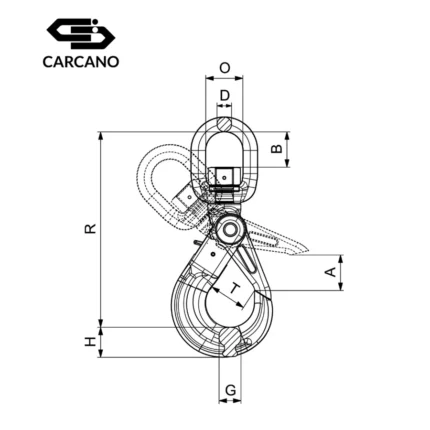Γάντζος Στριφτάρι Αυτοασφαλιζόμενος - G100 - Cartec