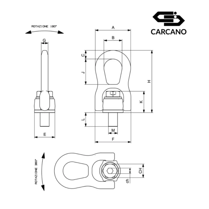 Περιστρεφόμενος Κρίκος Ανύψωσης - Grade 100 - Cartec