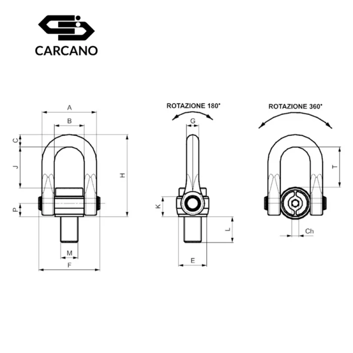 Περιστρεφόμενος Κρίκος Ανύψωσης (Large) - Grade 100 - Cartec