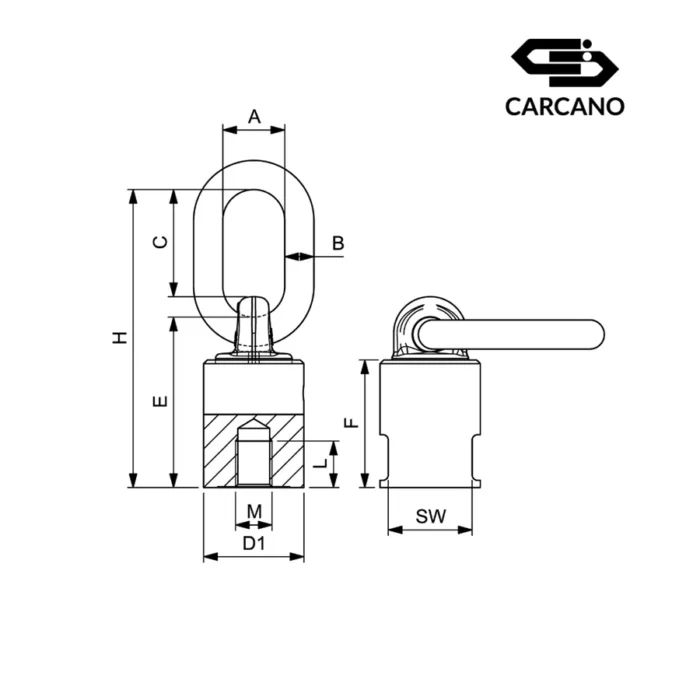 Περιστρεφόμενη Μάπα Θηλυκή με Κρίκο - Grade 100 - Cartec