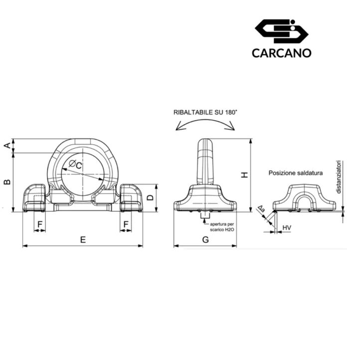 Συγκολλητή Μάπα Ανύψωσης με Διπλή Βάση - Grade 100 - Cartec