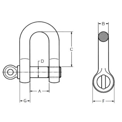 Ναυτικό Κλειδί Τύπου D Βιδωτό - Χαλύβδινο - Cartec