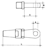 Σχέδιο τερματικού inox swift με μάτι Β