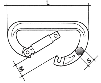 Σχέδιο ασύμμετρου γαντζακιού inox
