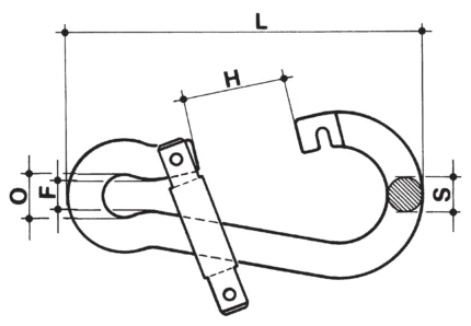 Σχέδιο γαντζακιού inox με ειδικό άνοιγμα