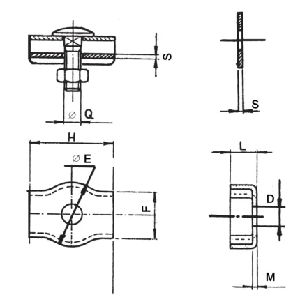 Σχέδιο απλού σφιγκτήρα συρματόσχοινου inox