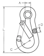 Σχέδιο γαντζακιού inox με κρίκο