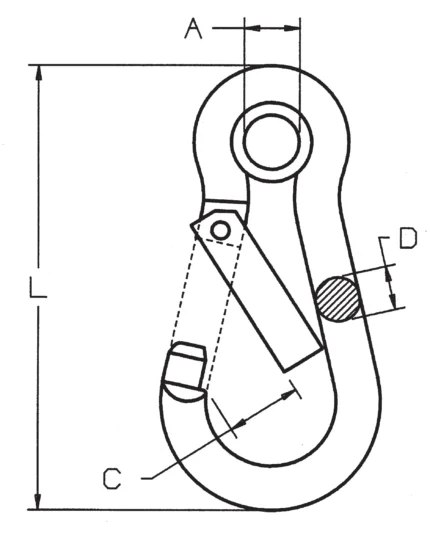 Σχέδιο γαντζακιού inox με κρίκο