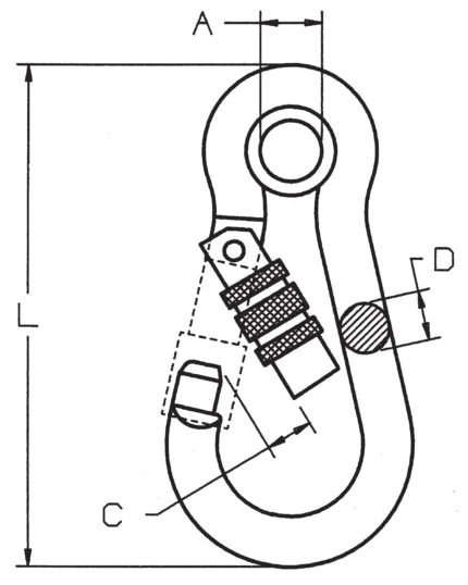 Σχέδιο γαντζακιού inox με κρίκο