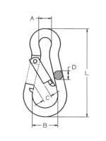 Τεχνικό σχέδιο άγκιστρου snap hook Steel Fe 360 B