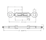 Τεχνικό σχέδιο εντατήρα μάτι μάτι cast iron steel