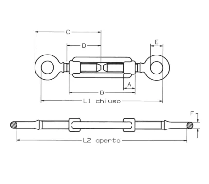 Τεχνικό σχέδιο εντατήρα μάτι μάτι cast iron steel