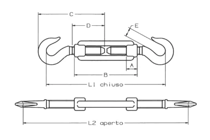 Τεχνικό σχέδιο εντατήρα γάντζος γάντζος cast iron steel