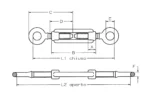 Τεχνικό σχέδιο εντατήρα μάτι μάτι DIN 1480 Steel Fe 430B