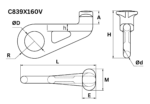 Τεχνικό σχέδιο γάντζου container με ISO point G100_1