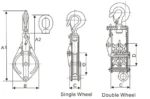 Τεχνικό σχέδιο μπαστέκας μονής τροχαλίας HS και ES